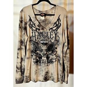 Harley-Davidson Women’s XL Long Sleeve Graphic Tee Big Island Kona Hawaii